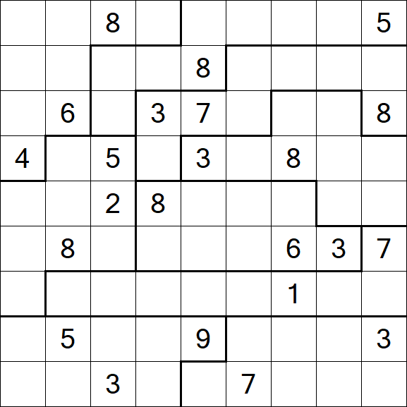 Jigsaw Sudoku - Difficile