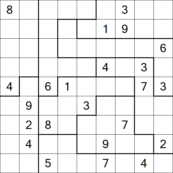 Jigsaw Sudoku - Difficile