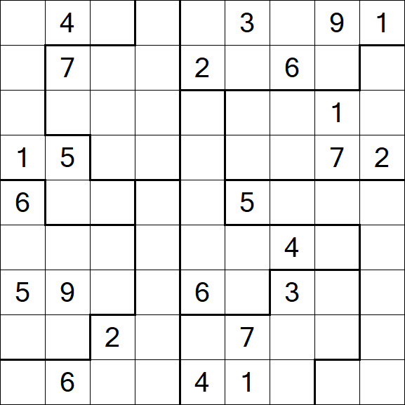Jigsaw Sudoku - Difficile