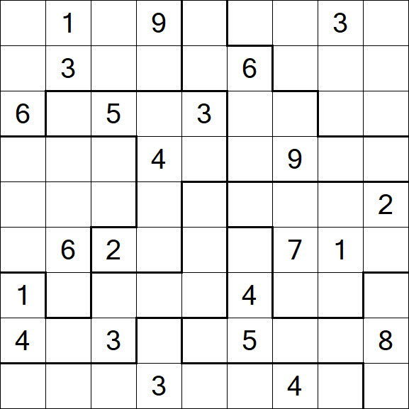 Jigsaw Sudoku - Difficile