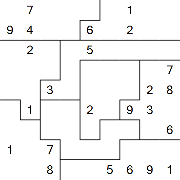 Jigsaw Sudoku - Difficile
