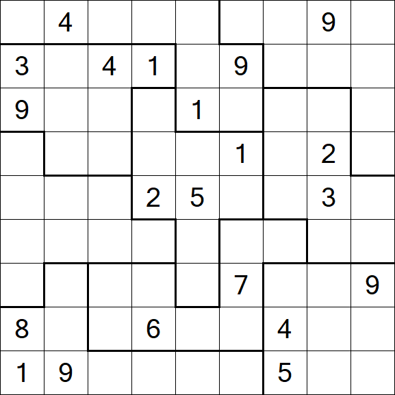 Jigsaw Sudoku - Difficile