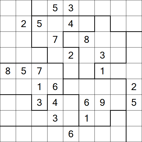 Jigsaw Sudoku - Difficile