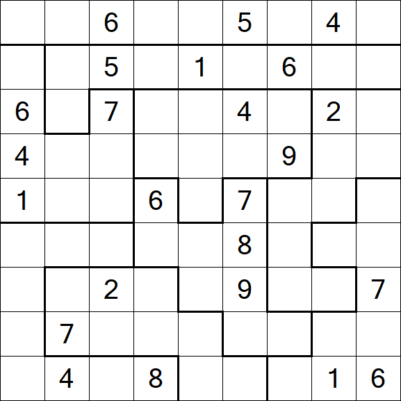 Jigsaw Sudoku - Difficile