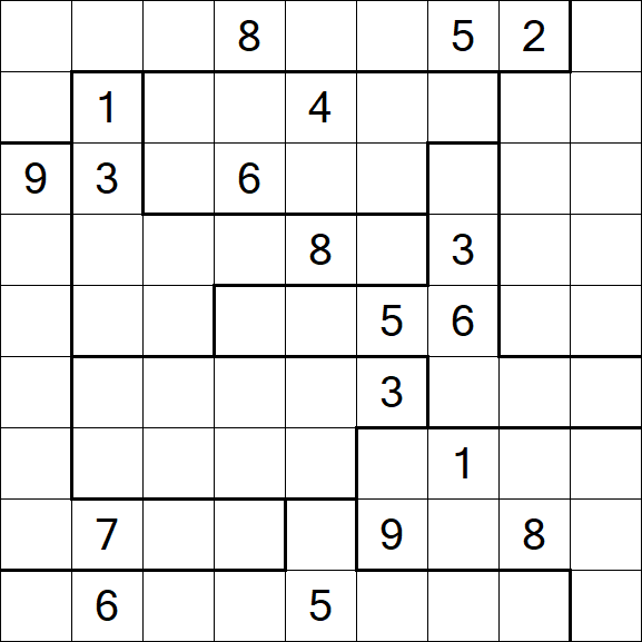 Jigsaw Sudoku - Difficile