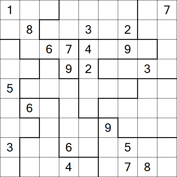 Jigsaw Sudoku - Difficile