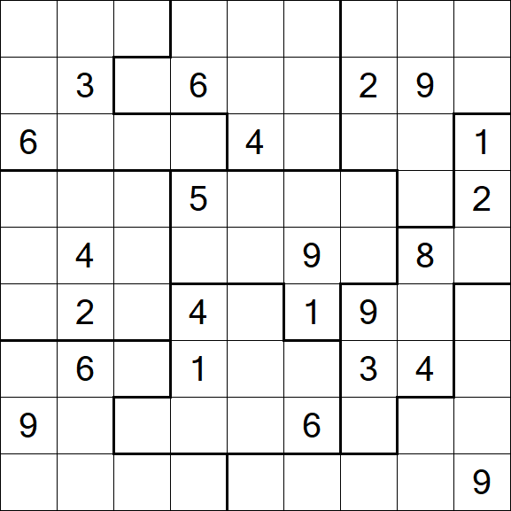 Jigsaw Sudoku - Difficile