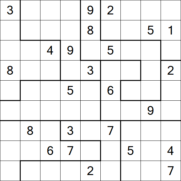 Jigsaw Sudoku - Difficile