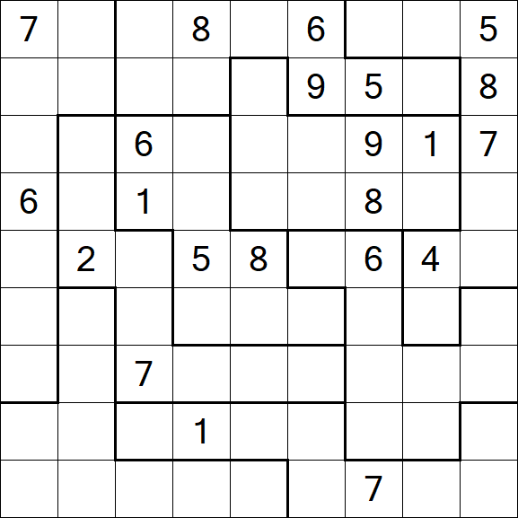 Jigsaw Sudoku - Difficile