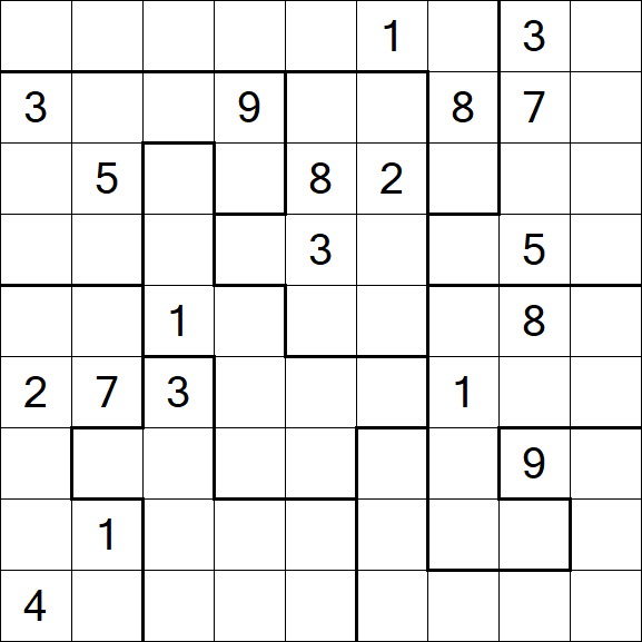 Jigsaw Sudoku - Difficile