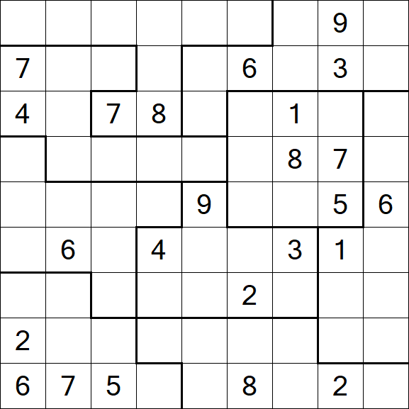 Jigsaw Sudoku - Hard