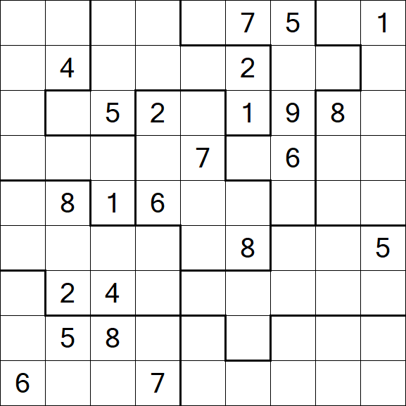 Jigsaw Sudoku - Difficile