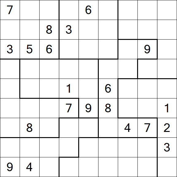Jigsaw Sudoku - Difficile