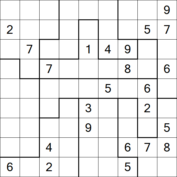 Jigsaw Sudoku - Hard