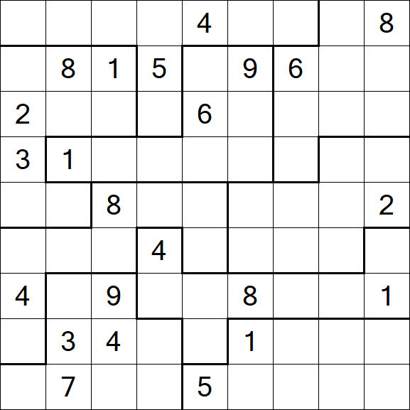 Jigsaw Sudoku - Hard