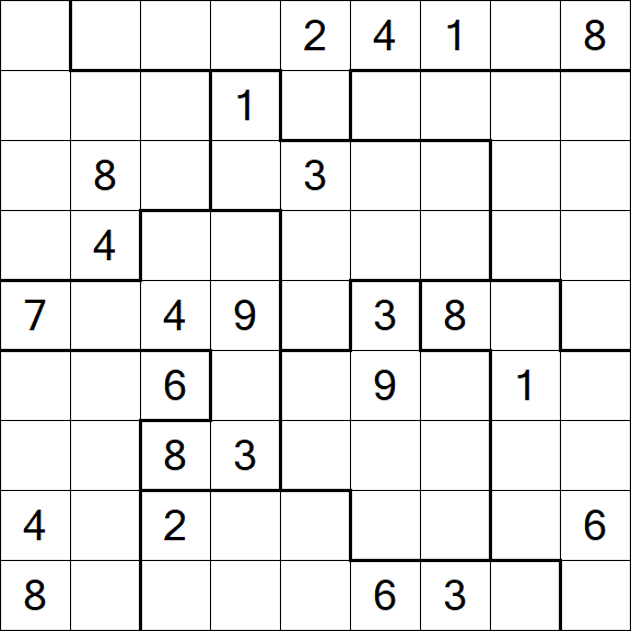 Jigsaw Sudoku - Hard