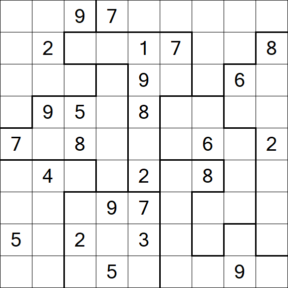 Jigsaw Sudoku - Schwierig
