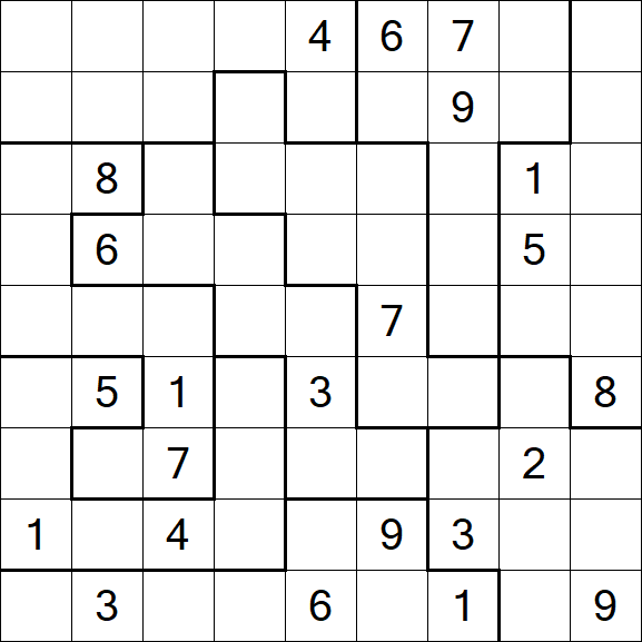 Jigsaw Sudoku - Hard