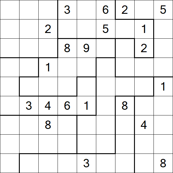 Jigsaw Sudoku - Hard