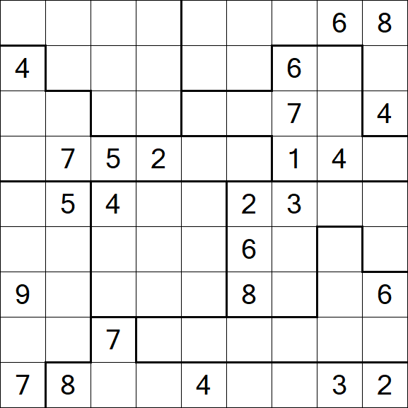 Jigsaw Sudoku - Hard