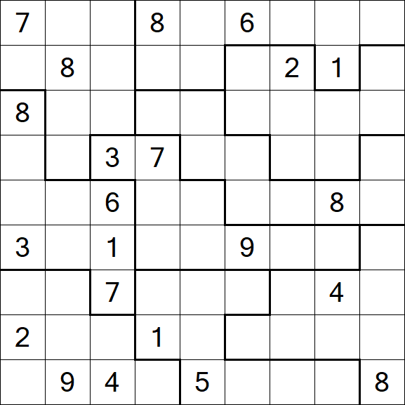 Jigsaw Sudoku - Hard