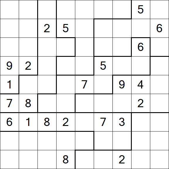 Jigsaw Sudoku - Hard