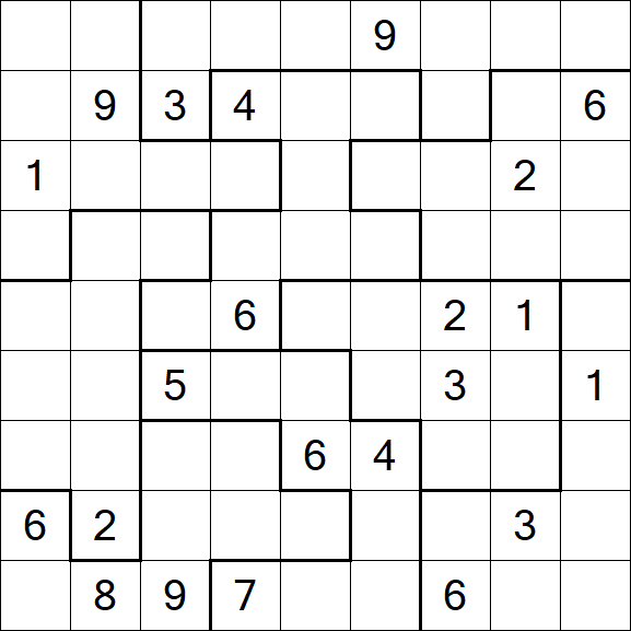 Jigsaw Sudoku - Hard