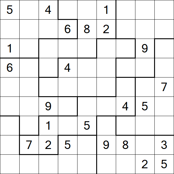 Jigsaw Sudoku - Hard