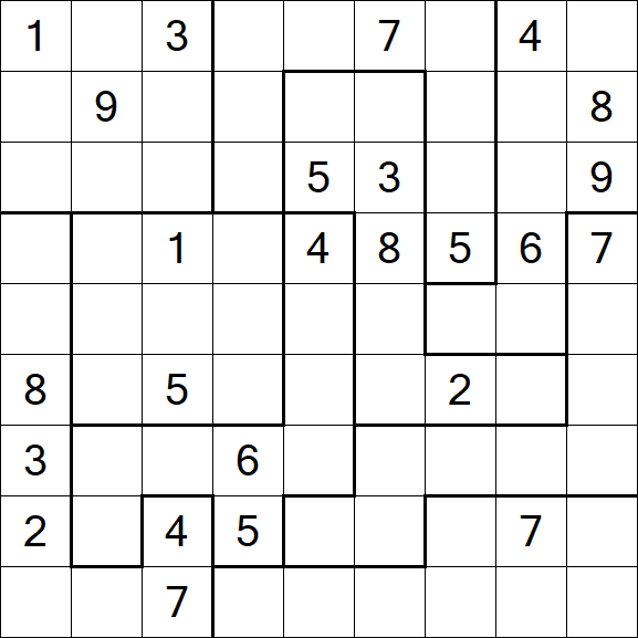 Jigsaw Sudoku - Hard