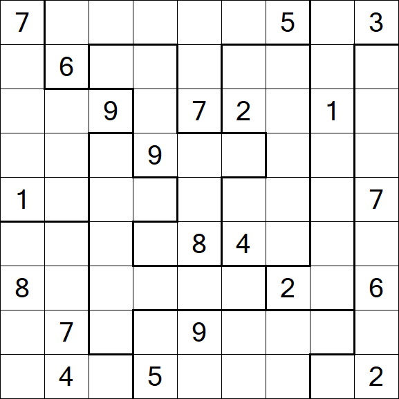 Jigsaw Sudoku - Hard