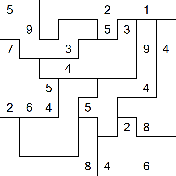 Jigsaw Sudoku - Hard