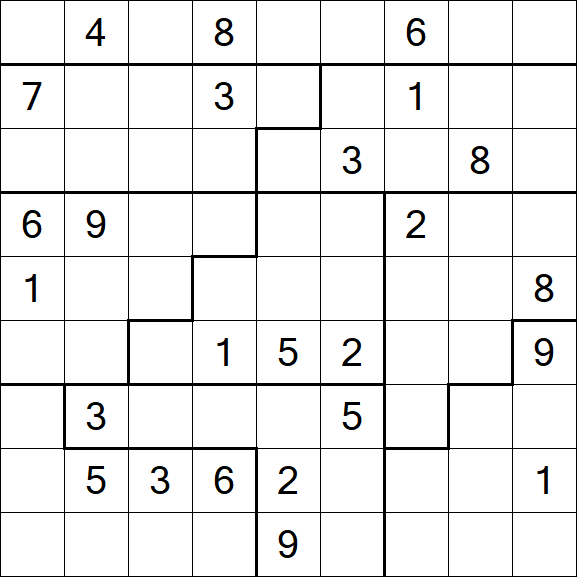 Jigsaw Sudoku - Difficile