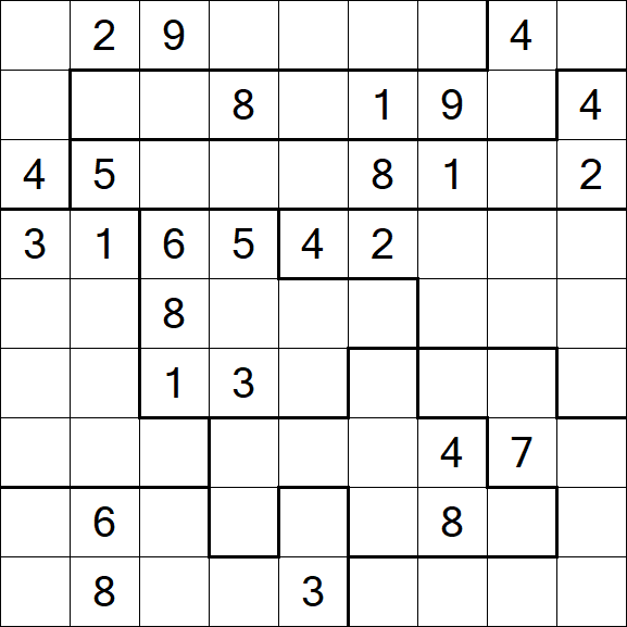 Jigsaw Sudoku - Hard