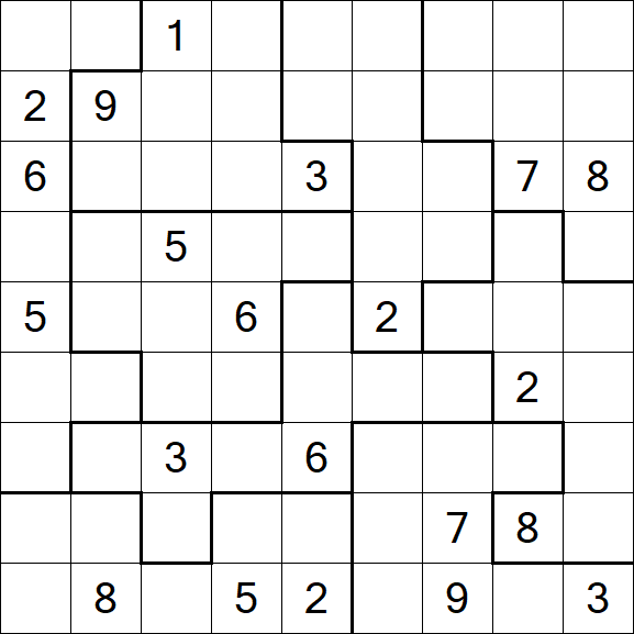 Jigsaw Sudoku - Hard
