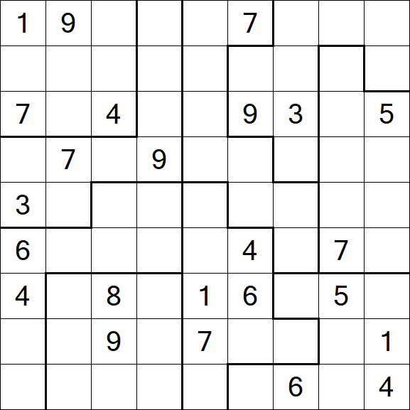 Jigsaw Sudoku - Hard