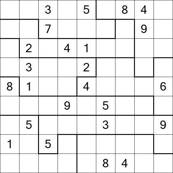 Jigsaw Sudoku - Hard