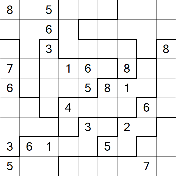 Jigsaw Sudoku - Hard