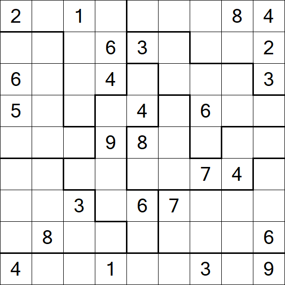 Jigsaw Sudoku - Hard