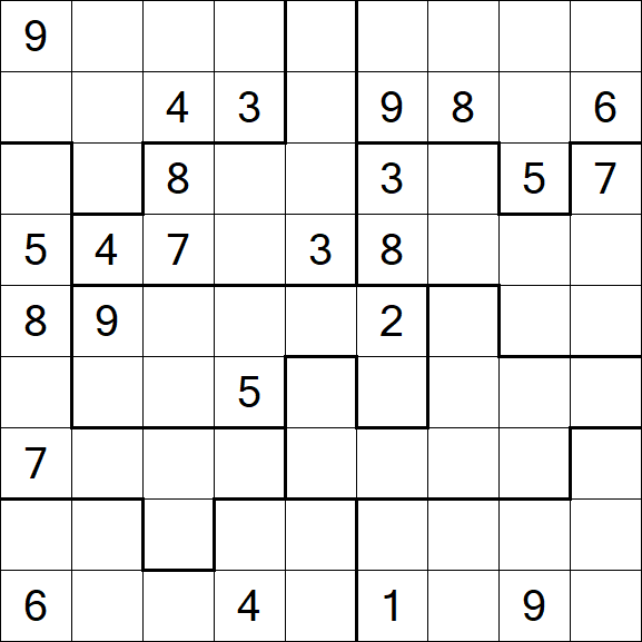 Jigsaw Sudoku - Hard