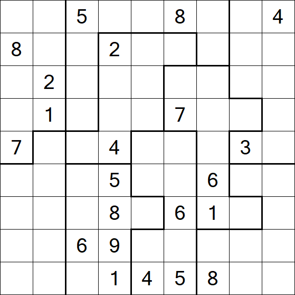 Jigsaw Sudoku - Hard