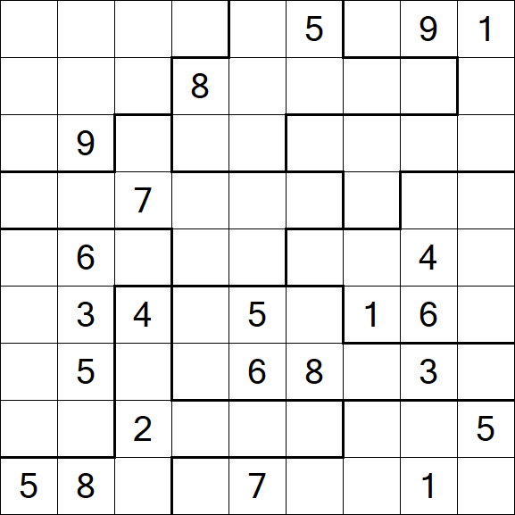 Jigsaw Sudoku - Hard