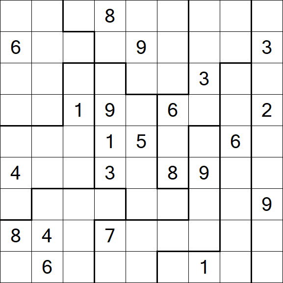 Jigsaw Sudoku - Schwierig