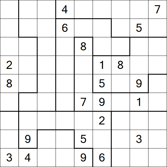 Jigsaw Sudoku - Schwierig