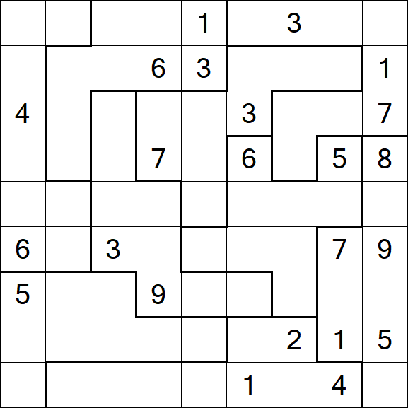 Jigsaw Sudoku - Schwierig