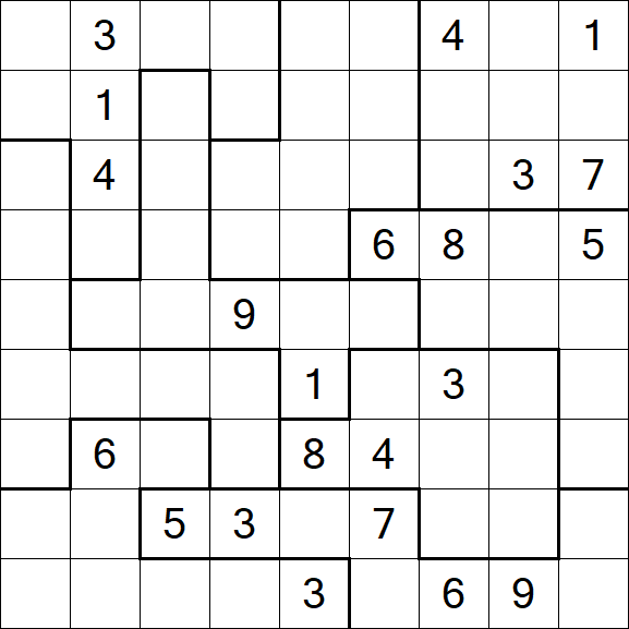 Jigsaw Sudoku - Schwierig