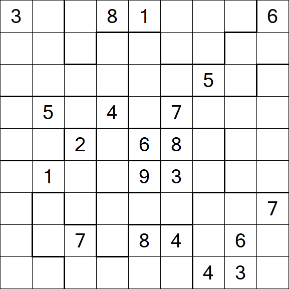 Jigsaw Sudoku - Hard