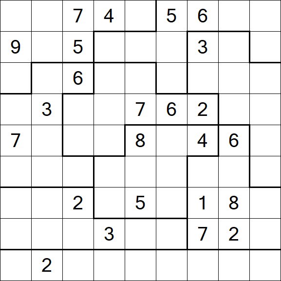 Jigsaw Sudoku - Hard