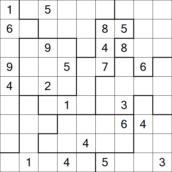 Jigsaw Sudoku - Hard