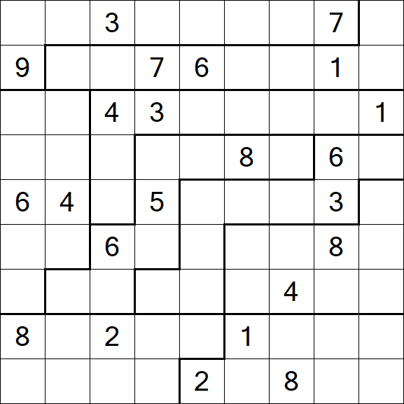 Jigsaw Sudoku - Hard