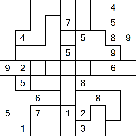 Jigsaw Sudoku - Hard